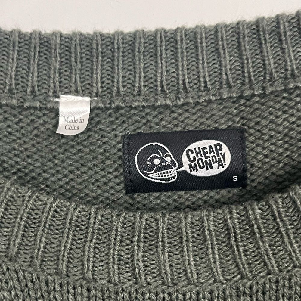 Cheap Monday Half Knit Dress Long Sleeves Green/Black Size Small - Picture 4 of 6